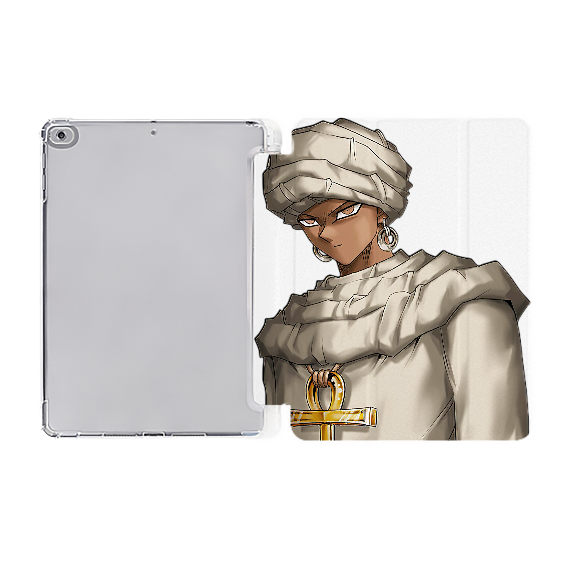 （画像用） 遊☆戯☆王 Yu-Gi-Oh! IPad ケース ペン収納付き 三つ折りスタンド PUレザー×シリコン 対応機種9.5/10.5/10.9インチ